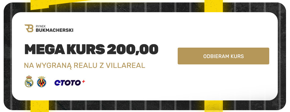 Mega kurs 20,00 na zwycięstwo Realu z Villareal